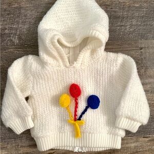 Vintage Baby Balloon Hoodie Sweater | Pom Pom Balloons | Made in Japan | 3-6M